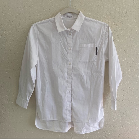 Brunello Cucinelli girls white button up - Picture 1 of 4